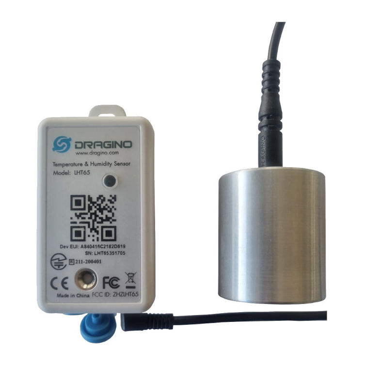 Dragino LHT65 sensor with leak-proof aluminium temperature buffer