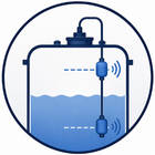 High and low float switches detecting point levels inside a water tank