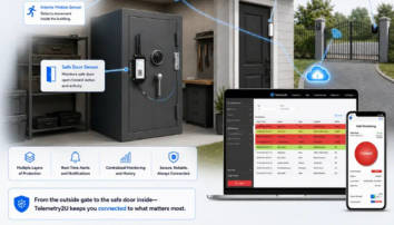 Self-monitored gun safe alarm with remote cellular alerts and recorded safe-door events