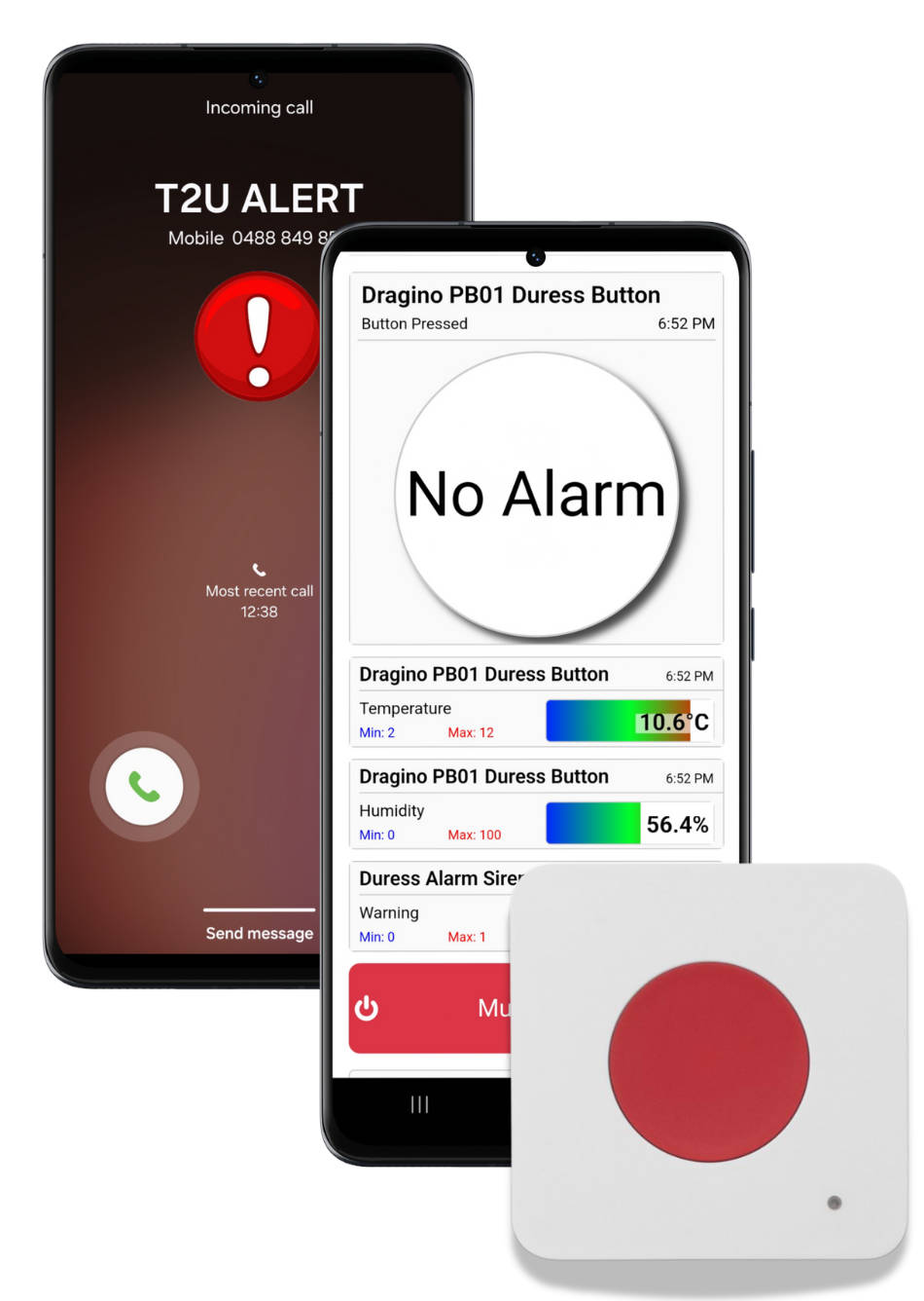 PB01 LoRaWAN Emergency Panic Button mounted in cold room