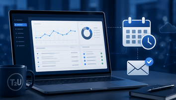 Telemetry2U Audit Report chart and scheduled email delivery settings