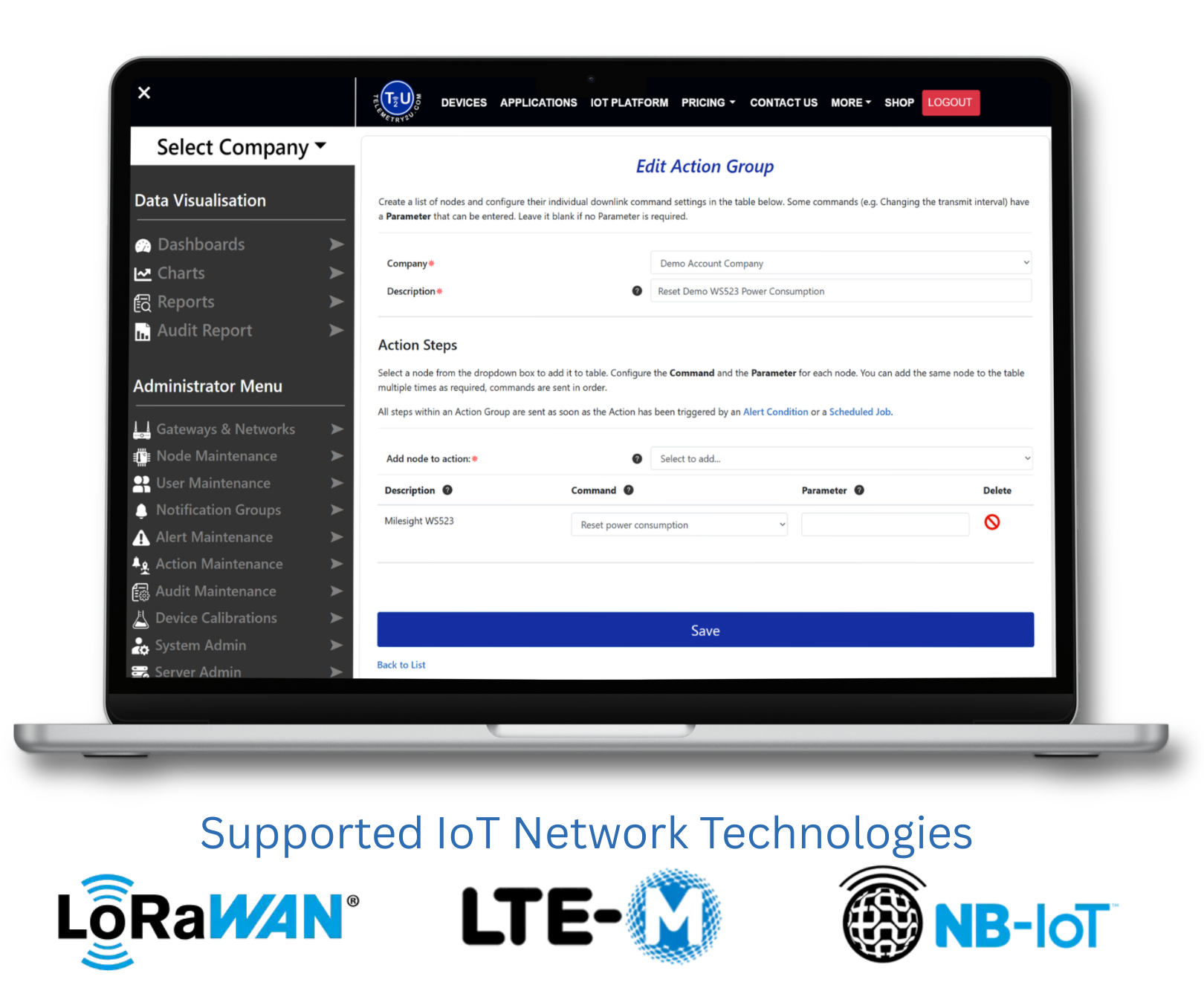 Editing IoT automation action group on cloud-based platform